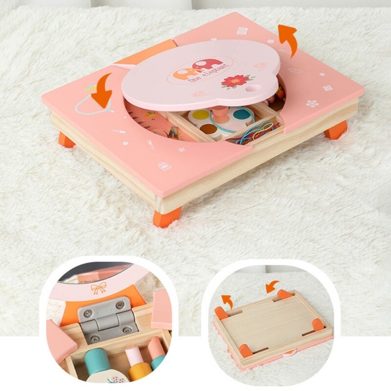 Girls Wooden Simulation Makeup Toy Set Education Play House Cosmetic Game Beauty Dropship