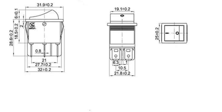 Latching Rocker Switch Power Switch I/O 4 Pins with Light 16A 250VAC 20A 125VAC KCD4