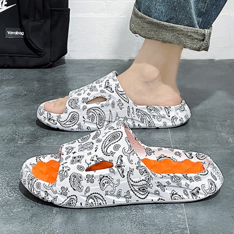 Uomo infradito scarpe estive stampa sandali tendenza antiscivolo donna diapositive coppia pantofole moda uomo massaggio calzature da spiaggia