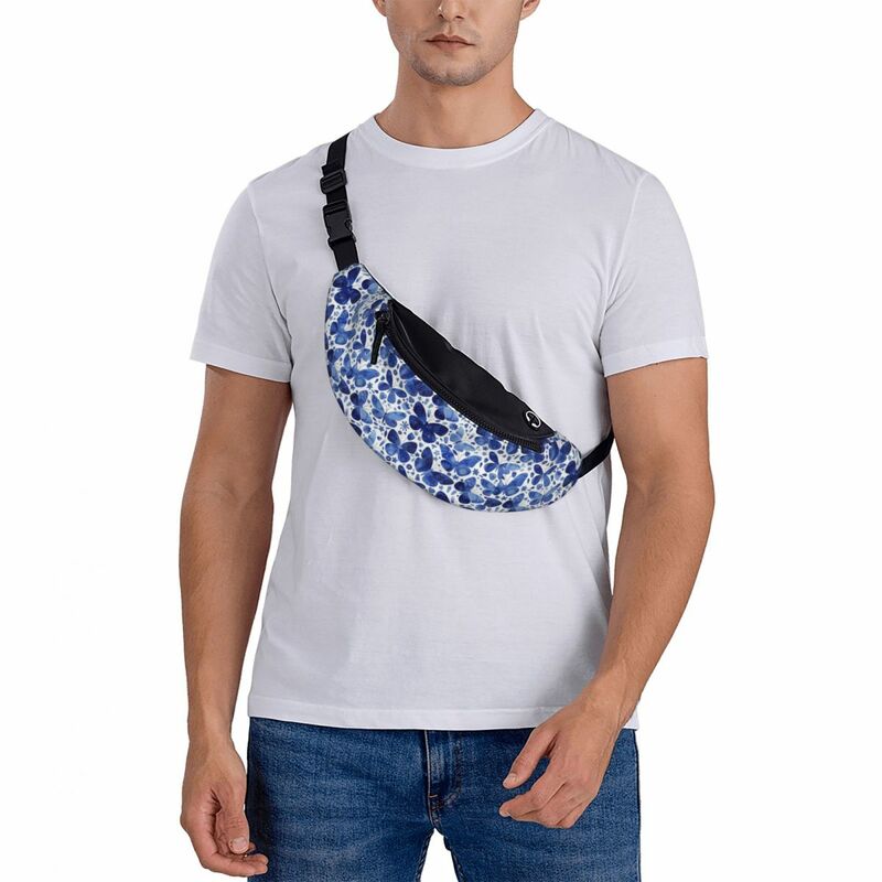 Blauwe Vlinders Boodschappentas Accessoires Voor Man Vrouw Trendy Riem Tas