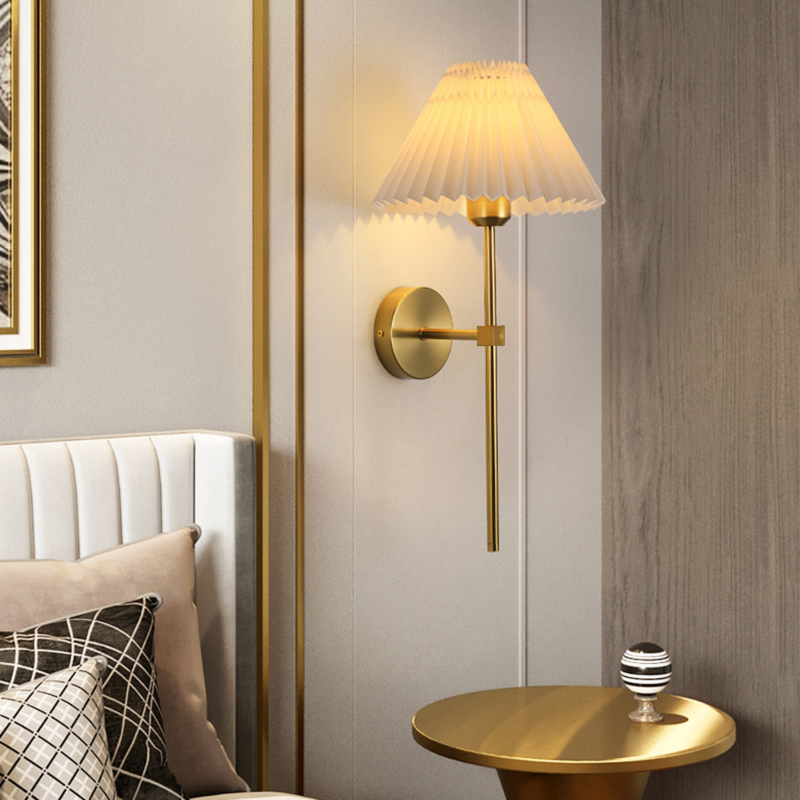 VnnZzo Modern Pleated Led wall lamp Living Room Study Home Decor Standing Light Nordic Bedroom Bedside Lamp Indoor Lighting
