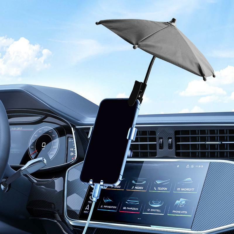 Phone Umbrella Phone Bracket Umbrella Car Navigation Frame Rider Helmet Umbrella Hand Sunshade Outdoor Bendable Interior Access