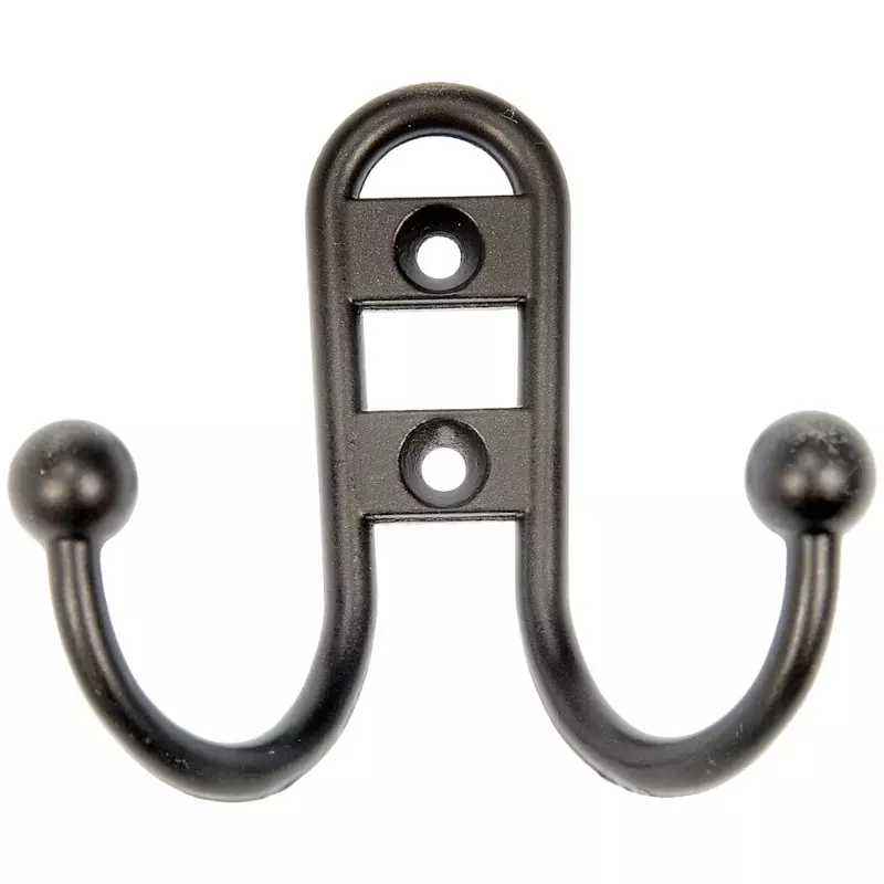 Mainstays, Double Hook Bronze Metal Hook, Mounting Hardware Included, 10 lb Limit
