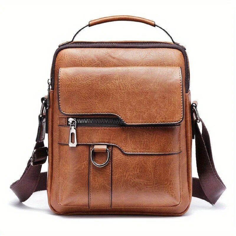 Brand Men Shoulder Bag for 9.7" iPad Men PU Leather Flaps Men's Crossbody Bags Business Flap Male Solid Messenger Bag Travel Bag