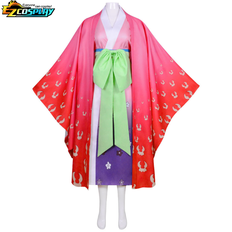Anime Kozuki Hiyori Cosplay Kostüm Kimono Halloween Karneval Ball Uniform rosa Druck Anzug Mantel Rock Bogen Halloween Karneval