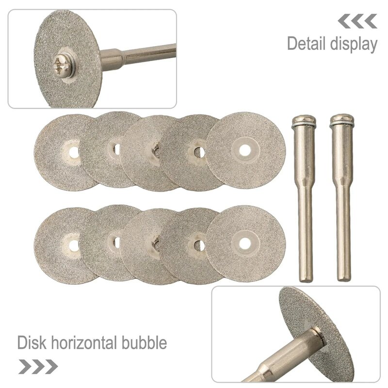 Mini disco de corte para acessórios Rotory, rebolo diamantado, lâmina de serra circular rotativa, disco diamantado abrasivo, ferramenta 22mm, 10pcs