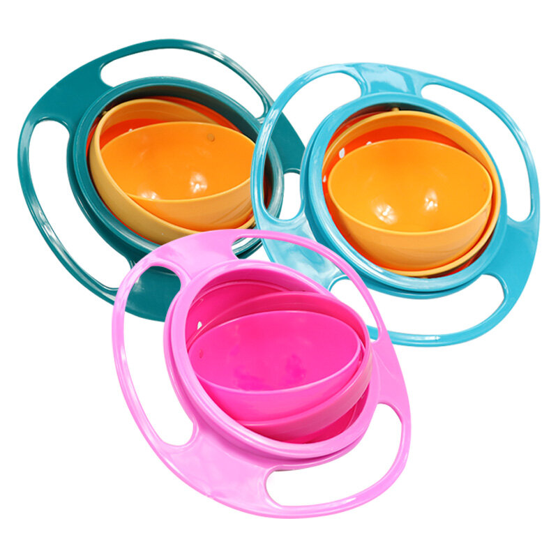 2023 baru mangkuk Gyro desain praktis anak-anak mangkuk keseimbangan Putar baru payung Gyro mangkuk 360 berputar tahan tumpahan