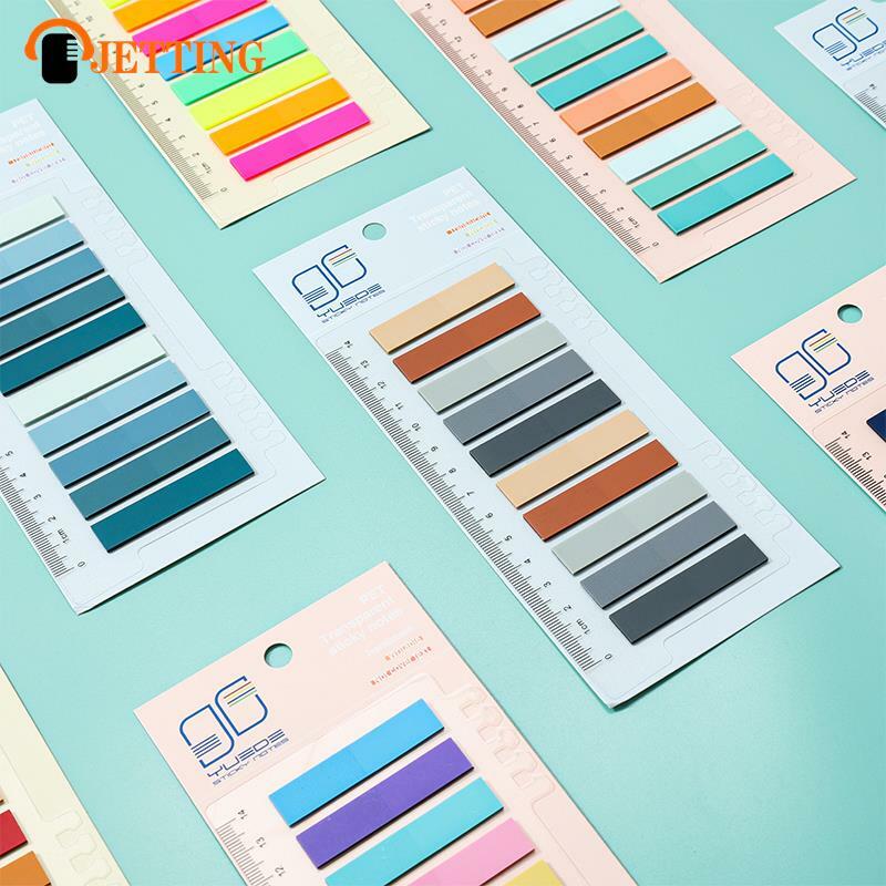 200Sheets Index Tabs With Ruler Waterproof File Tabs Flags Colorful Sticky Notes For Reading Notes Books School Office Supplies