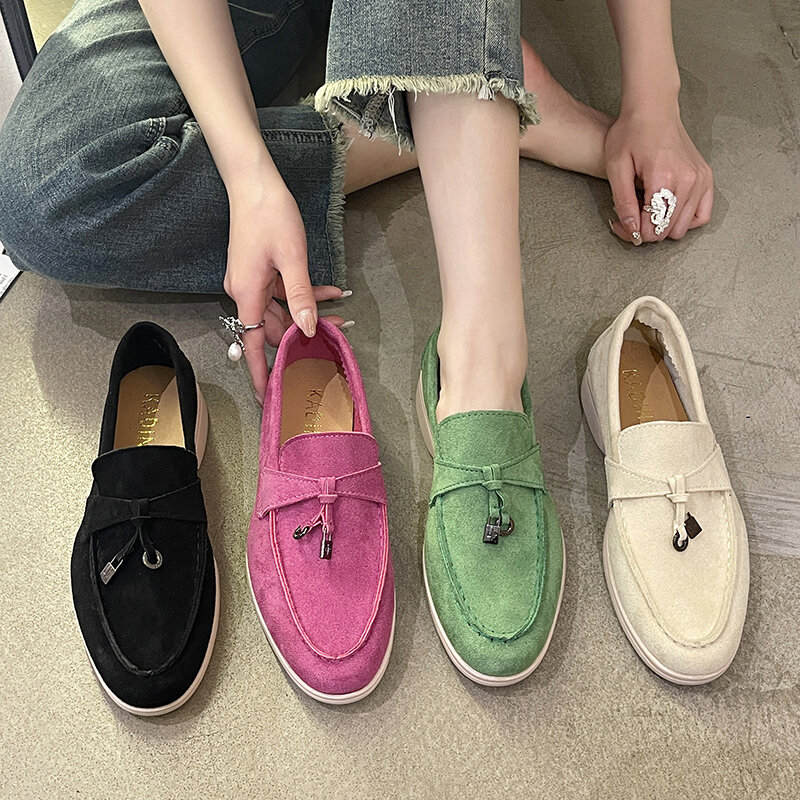 Sport Women Flats Shoes 2023 New Trend Spring Autumn Platform Suede Loafers Shoes Casual Ladies Walking Non Slip Chaussure Femme