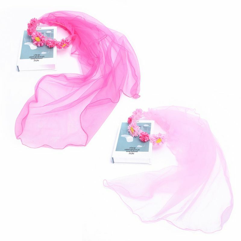 Kind Mädchen Mesh Schleier Hochzeit Haarband Kontrast Farbe Simulation Gänseblümchen