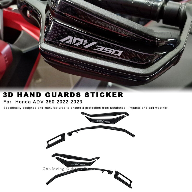 오토바이 핸드 가드 방수 보호 스티커, 3D 에폭시 송진 스티커, Honda Adv 350 2022 2023
