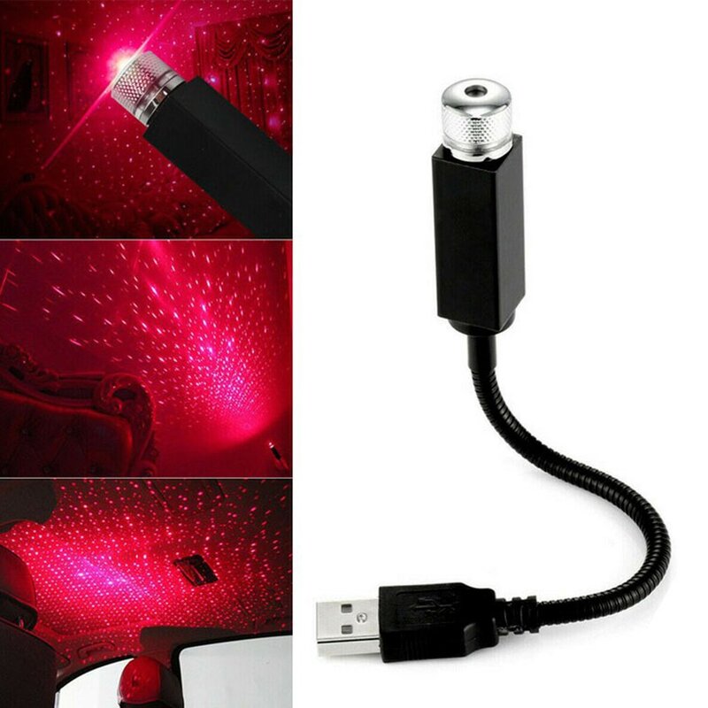 Projecteur de lumière de voiture réglable USB, budgétaire romantique, veilleuse LED, lumière de décoration intérieure, escales Galaxy