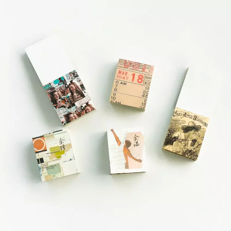 Bloc-notes en papier esthétique pour scrapbooking, fournitures scolaires vintage, bloc-notes découpé, 5x4cm, 1 paquet