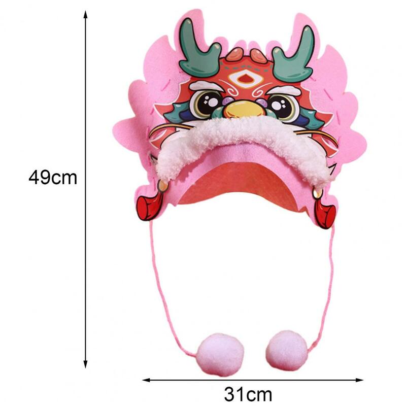 DIY Hat Material Kit Handmade Traditional Chinese Zodiac Dragon Head Hat For Kids Gifts Spring Festival Chinese New Year Gift