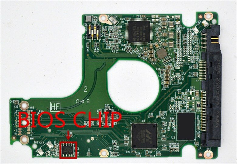 Western Digital hard disk circuit board / 2060-771931-000 REV P1 , 2060 771931 000 , 771931-100  / WD5000LPVX , WD5000LMVW