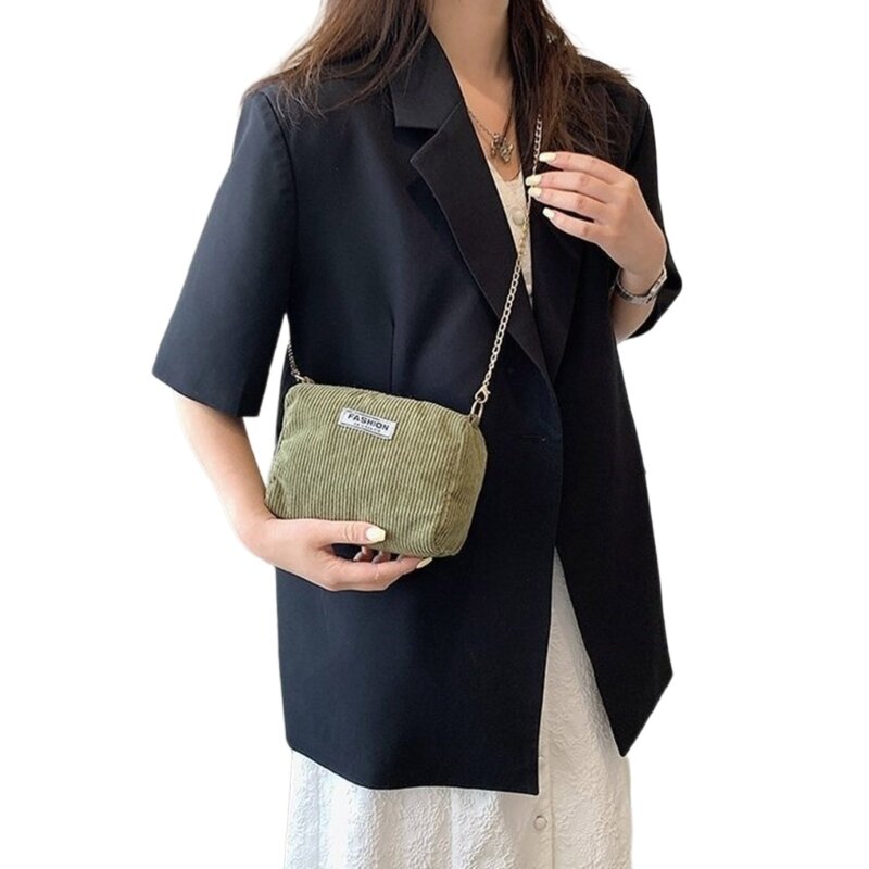 Y166 Fashionable and Corduroy Shoulder Bag and Handbag Perfect for Everyday Use