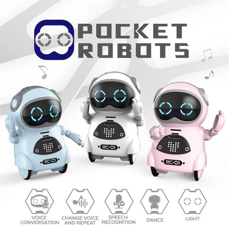 子供のためのポケットボイスロボットおもちゃ、インタラクティブ、音声認識、記録、教育玩具、モンテッソーリ