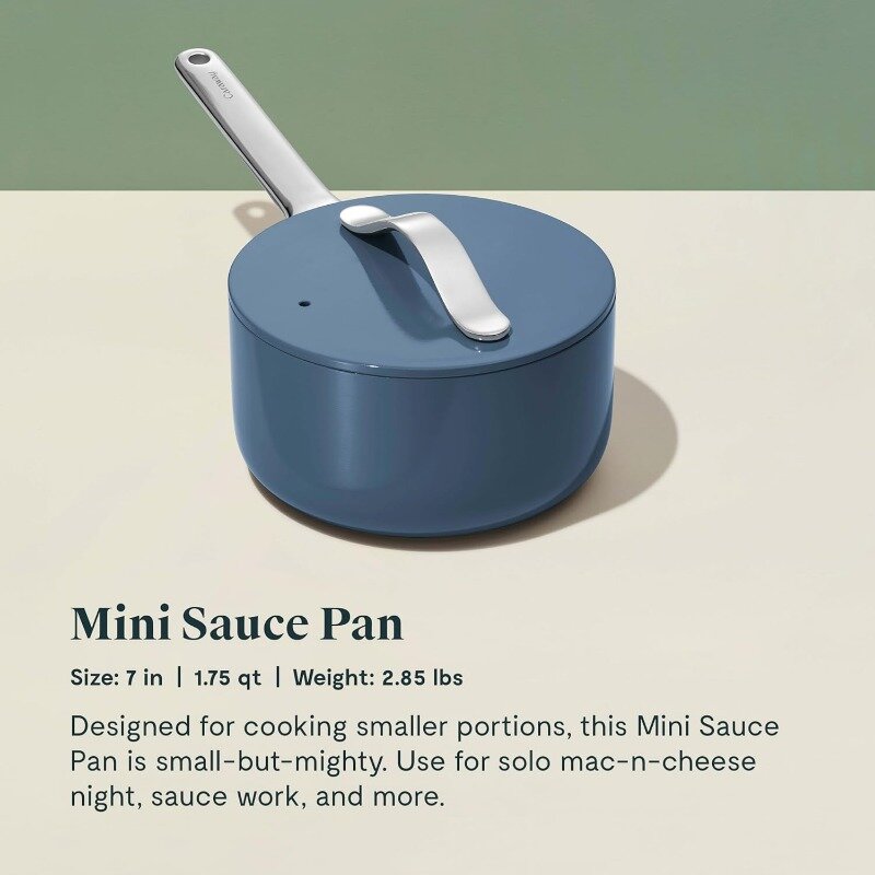 Mini duet kminkowy-nieprzywierająca ceramiczna Mini patelnia (1.05 qt, 8 ") i Mini rondel (1.75 qt)-nietoksyczny-sejf w piekarniku i płyta kuchenna