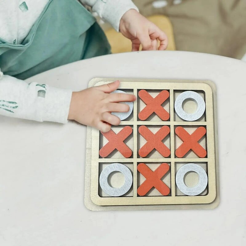 Houten Bord Tic Tac Toe Spel Klassieke Familie Kinderen Puzzel Spel Interactief Speelgoed Voor Volwassenen Indoor Outdoor Vakantiegeschenken