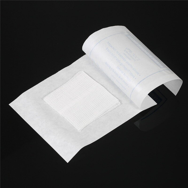 10pcs/lot Gauze Pad 100% Cotton First Aid Waterproof Wound Dressing Sterile Gauze Pad Wound Care Supplies 5x5cm-8P
