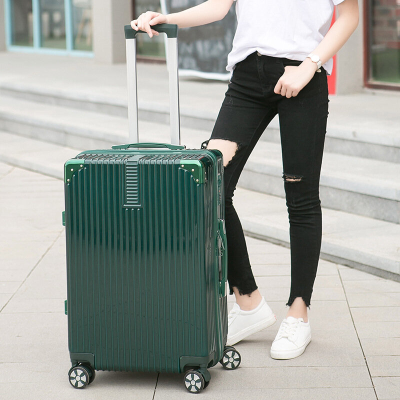 PLUENLI High-Configuration Retro Luggage Men's and Women's Student Password Box Universal Wheel Highlight Surface