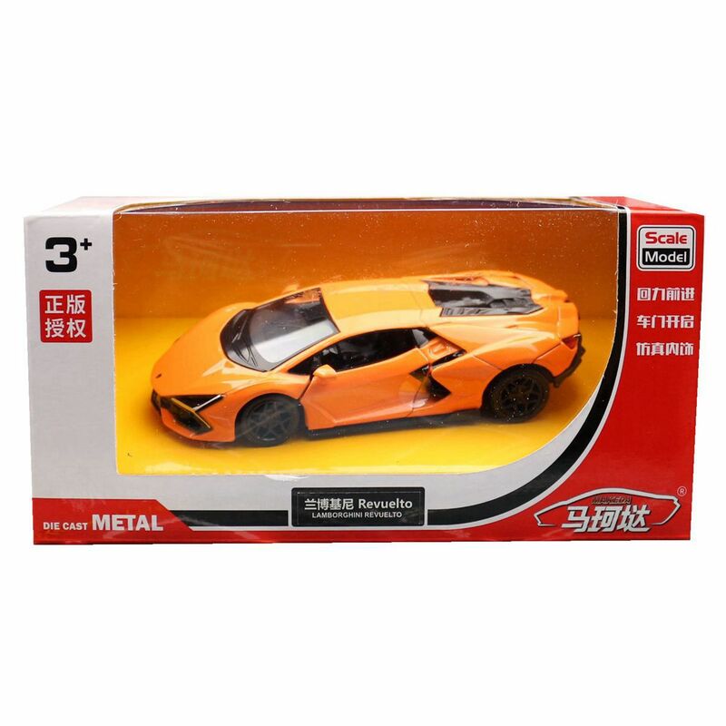 1:36 Lamborghini Revuelto Supercar Alloy Car Model With Pull Back Sound Light Children Gift Collection Diecast Toy Model