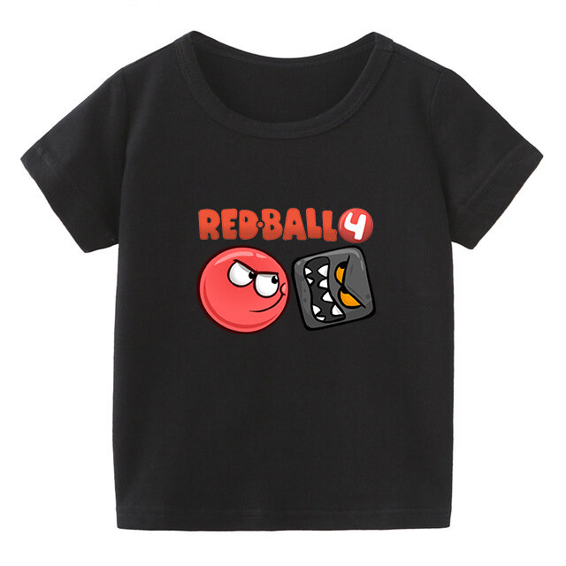 Desenhos animados camisetas estampadas para bebês meninos, bola vermelha 4, manga curta, tops de hip hop, moda casual, presente engraçado, loja de jogos, 2022