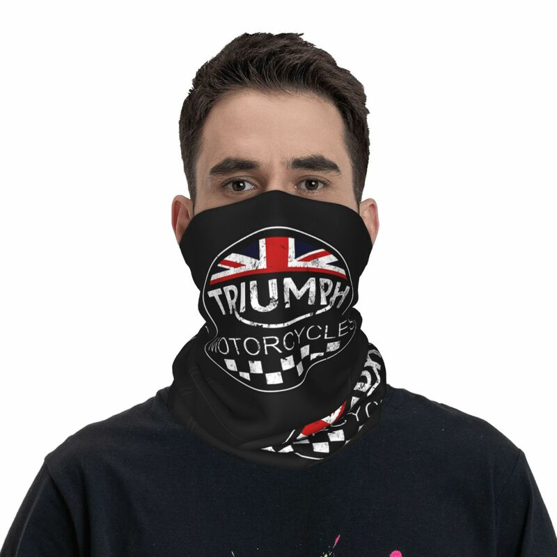 Motorcycle Triumphs Bandana Neck Cover Printed Motorcycle Club Face Scarf Hiking Unisex Adult Washable