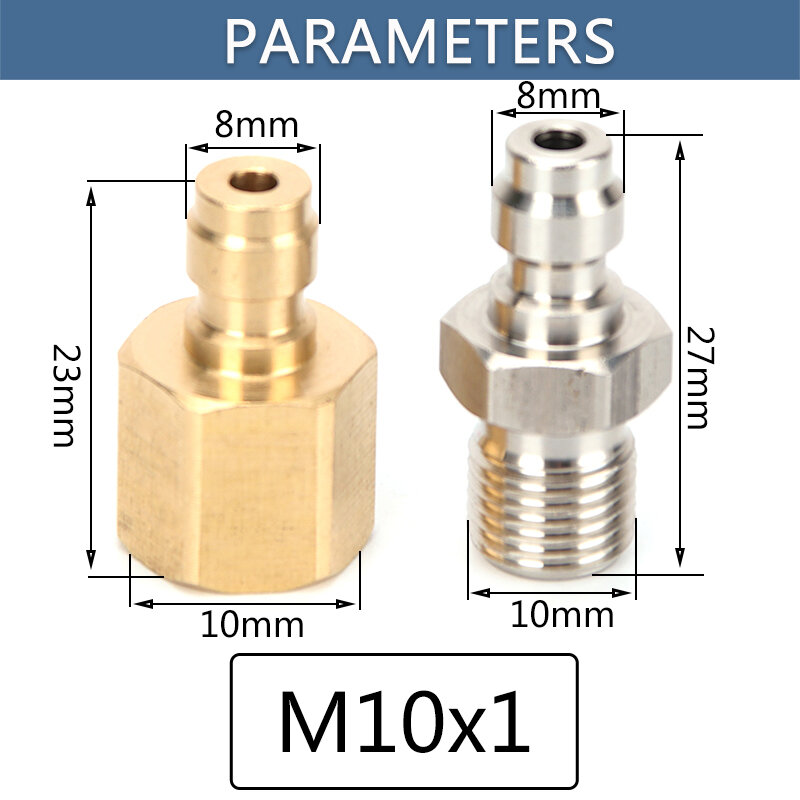 8mm 1/8NPT Quick Female Plug 1/8BSPP Male Plug High Pressure Coupler Fittings M10x1 Air Socket 4500Psi 2pcs/set