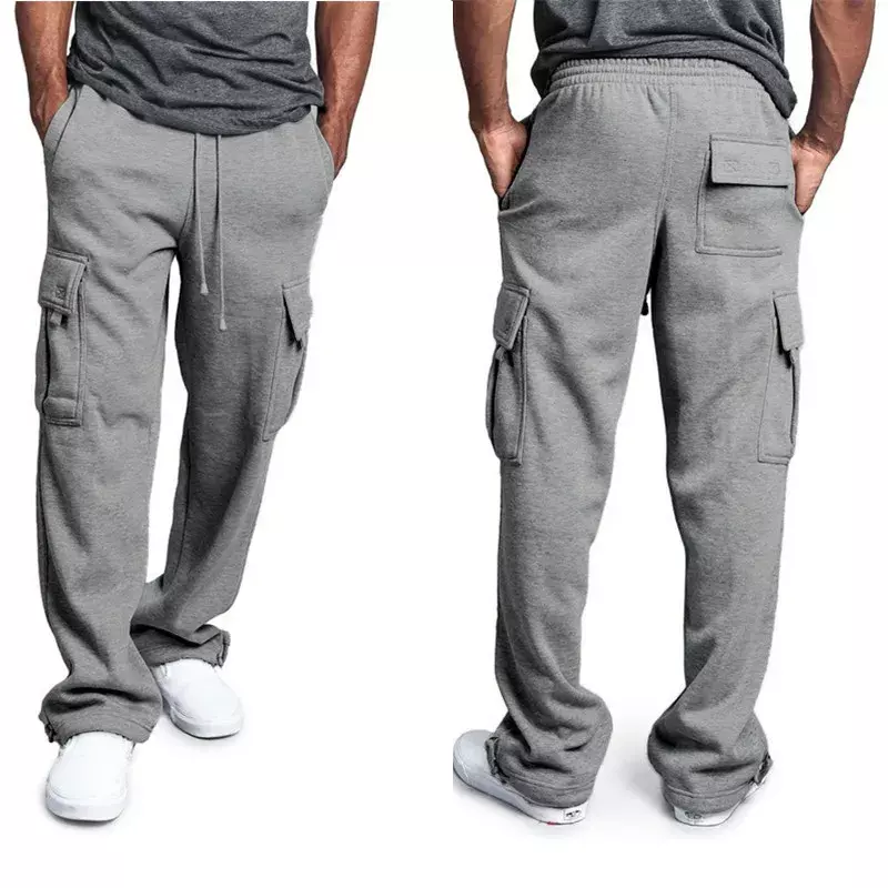 Męskie spodnie dresowe w stylu Casual spodnie miękkie sportowe spodnie do joggingu modne spodnie do biegania luźne długie bojówki Plus Size