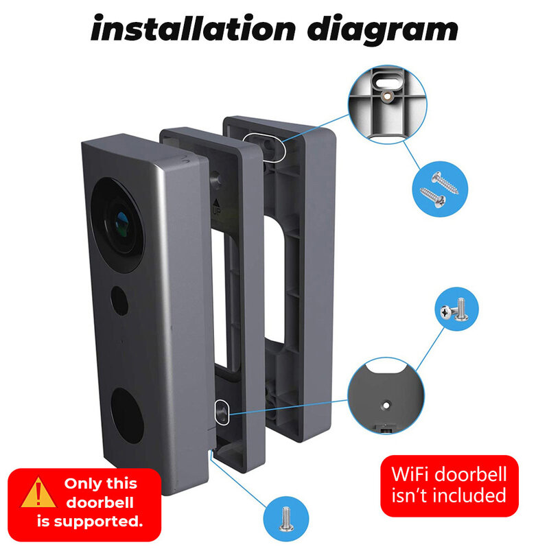 Adjustable Angle Doorbell Bracket for Ring Video Doorbell Household Doorbell Bracket Adjustable (Up and Down)
