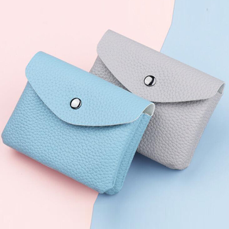 Women's Wallet  Portable Fashion PU Leather Multi-card Bit Card Holder Solid Color Short Coin Purse Mini Clutch for Female