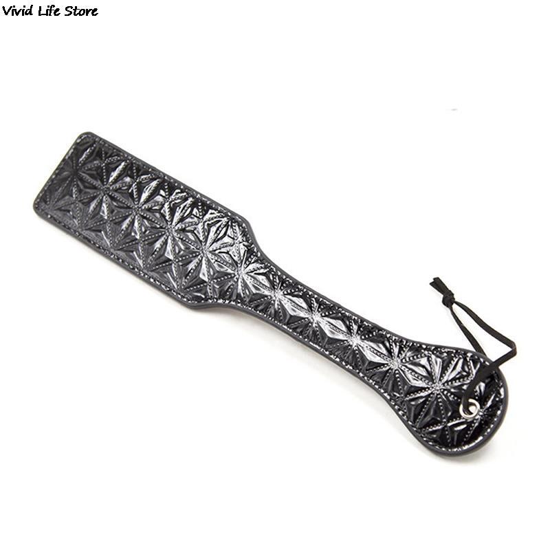 Diamond Pattern Flog Spank Paddle Horse Whip Beat Submissive for Horse Training Crop Leather Spanking Paddle