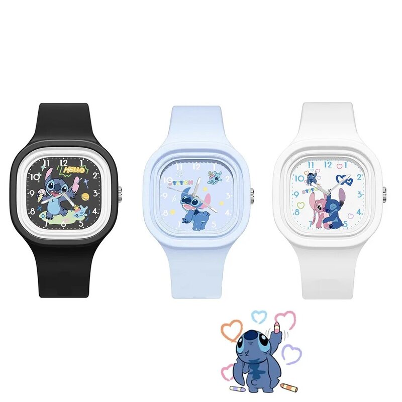 Montres Disney Stitch pour filles, Minnie Anime, horloge à quartz pour enfants, jouets pour femmes, accessoires mignons
