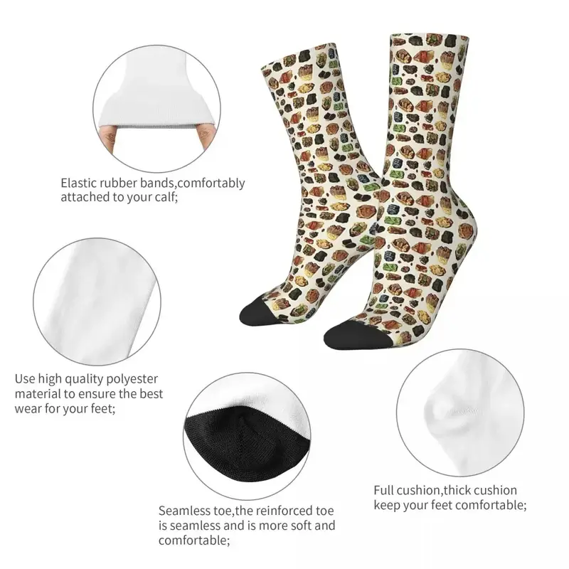 All Seasons Crew Stockings Vintage Gemstone Minerals Socks Harajuku Fashion Long Socks Accessories for Men Women Christmas Gifts