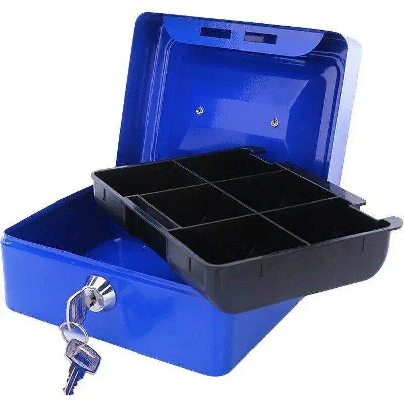 Serratura a chiave portatile cassaforte Home Store Mini cassa in acciaio scatola di immagazzinaggio di sicurezza cambio nascosto gioielli nero blu cassaforte salvadanaio