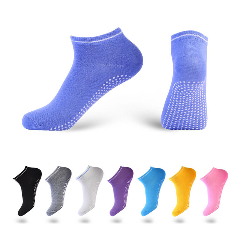 Chaussettes de sol antidérapantes d'intérieur pour femmes et hommes, pour le sport, le Trampoline, le Yoga, la Protection des pieds, disponible en couleurs acidulées