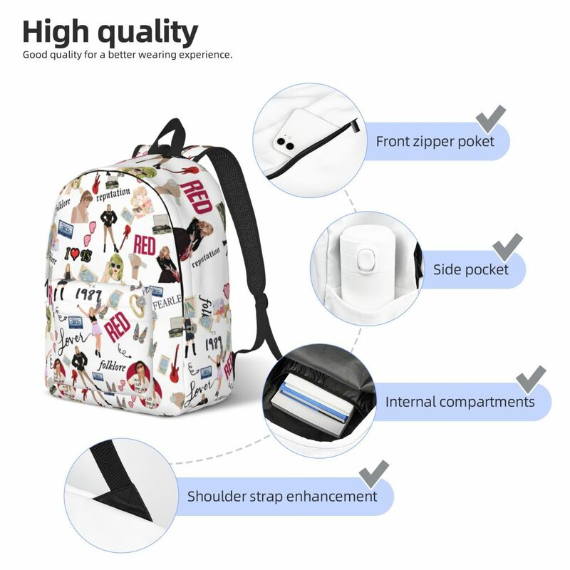 Taylors Music Swifts Backpack Boy Girl Fashion Lightweight Backpacks School Bags University High Quality Rucksack Xmas Gift
