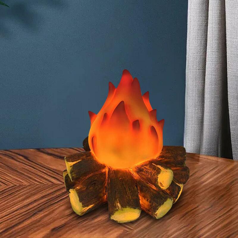 Faux Fireplace Lantern Decorative Lights Flame Lamps Charcoal Flame Lantern Lamp for Living Room Halloween Table Kitchen Home