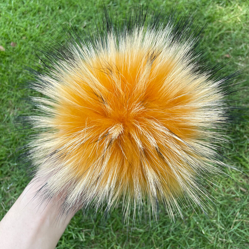 Big Size DIY Real Fox Fur Pompoms Raccoon Fur Pom Poms Balls Natural Fur Pom Pom For Hats Bags Shoes Scarves