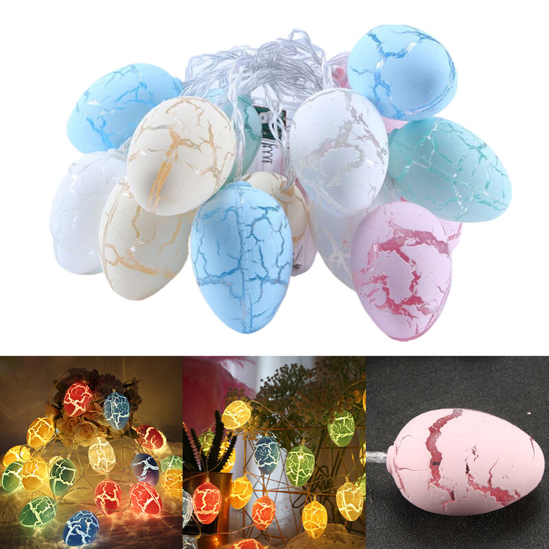 10Ft Easter Decoration Lights LED Easter Decoration String Lights Cracked Egg String Lights for Home Indoor Outdoor Party Decor