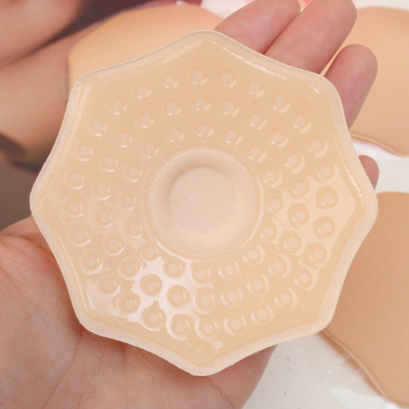Capa de mamilo de silicone atualizada para mulheres, adesivo de pétala de mama, sutiã sem alças, autoadesivo invisível, almofadas octógono