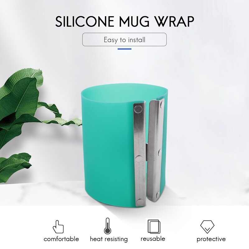 4 buah bungkus Mug silikon untuk Mug sublimasi 11OZ pembungkus cangkir untuk sublimasi dalam Oven 3D cangkir silikon bungkus sublimasi