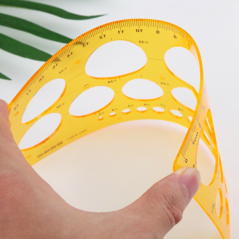 1 pc k círculos de resina modelo geométrico régua estêncil desenho ferramenta de medição estudantes novo design