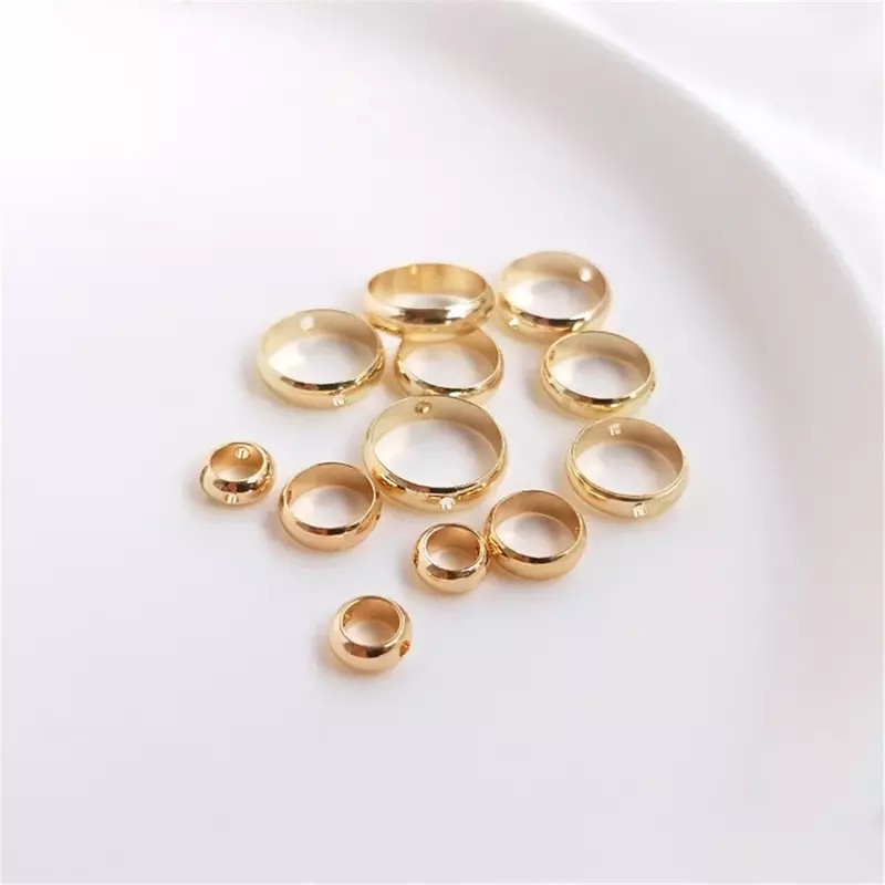 Set placcato oro 14K anello di perline anello di perline circolare fatto a mano accessori per corde fai da te braccialetto materiale anello di perline separato