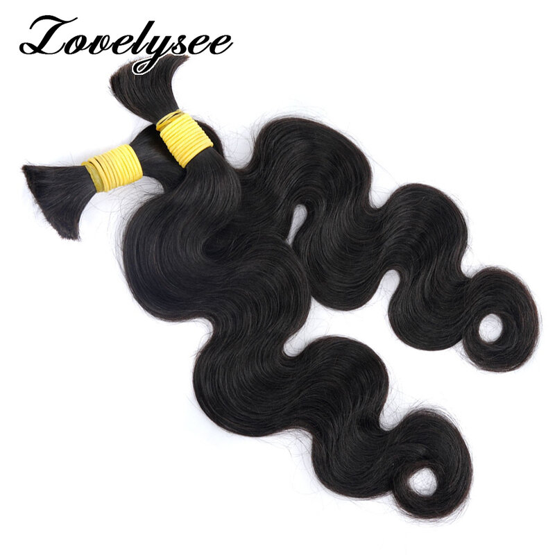 Body Wave Bulk Human Hair For Braiding 100 Grams Brazilian Natural Color Hair Extensions 100% Real Remy Human Hair For Women