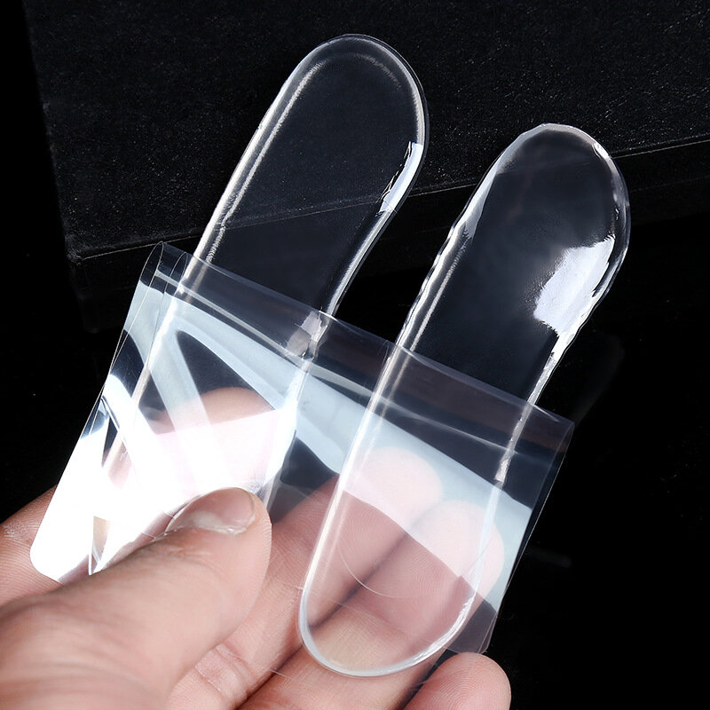 1pair Silicone Gel Heel Cushion Protector Foot Feet Care Shoe Insert Pad Shoes Accessories Comfortable Soft Anti-Slippery Insole