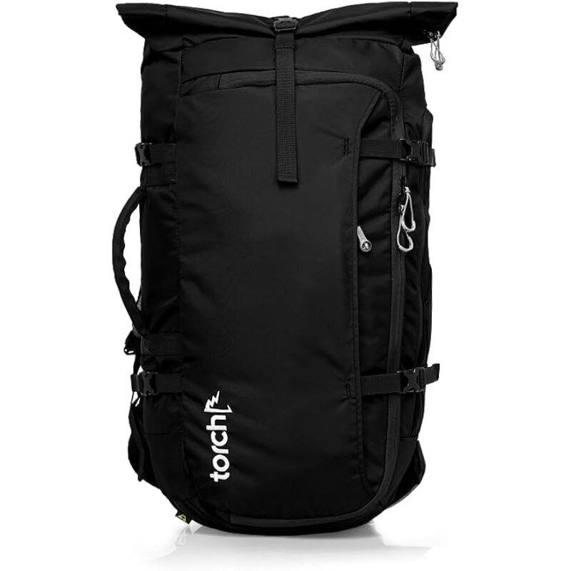 Extra Large Carry On Laptop Backpack Flight Approved with Rain Cover for Outdoor, Hiking, Camping - Fujisawa (Black)