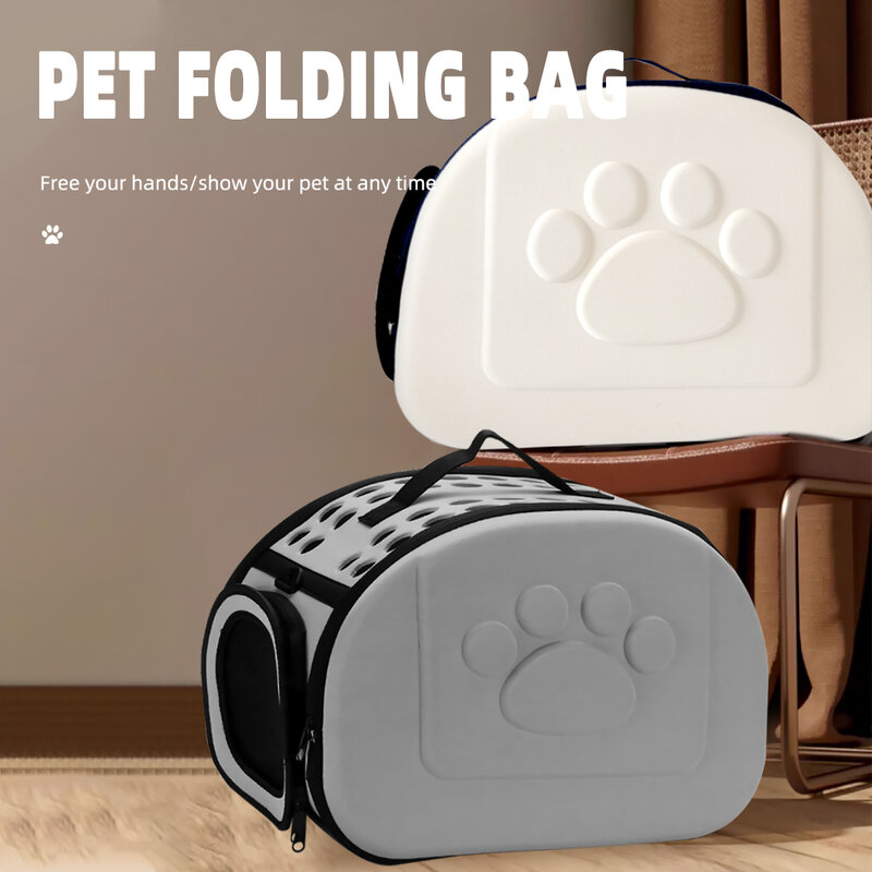 Bolsa plegable para mascotas, mochila para gatos, bolsa para perros, bolsa portátil montada en el coche, bolsa para gatos portátil cruzada