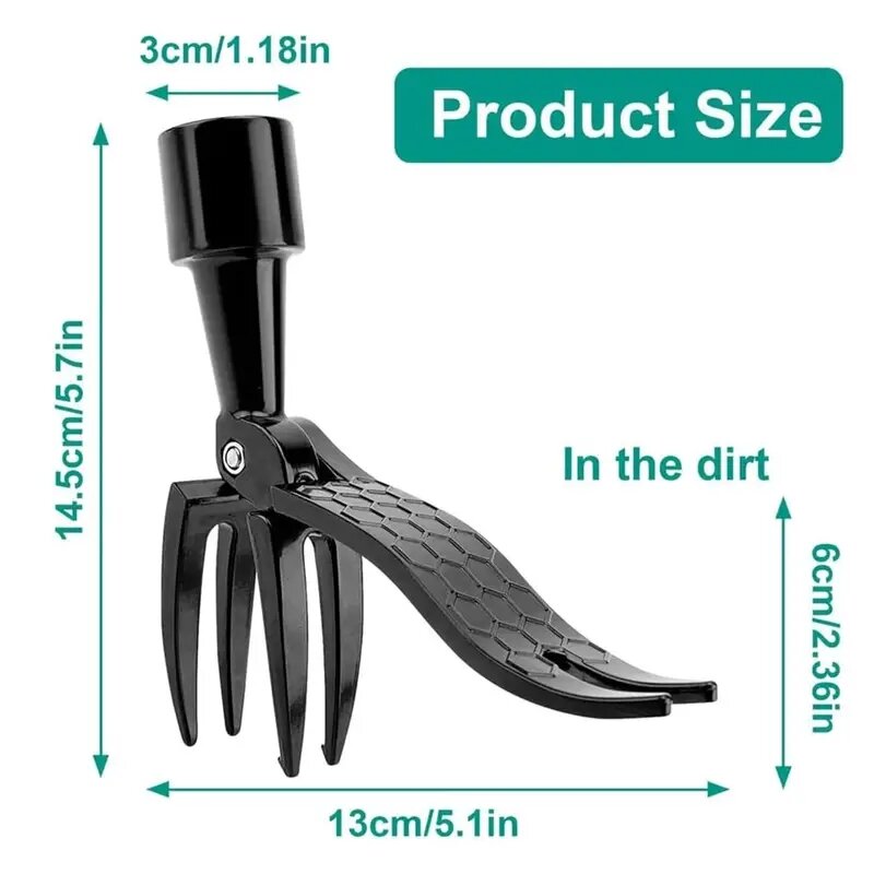 Extractor de malezas de pie, herramienta de mano con 4 garras de acero, elimina fácilmente sin doblar las malezas, tirar o arrodillarse, 1 unidad